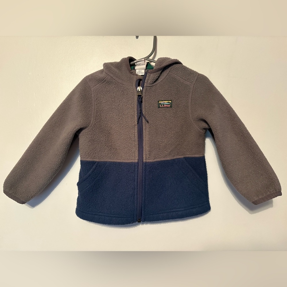 L.L. Bean Gray and Blue Fleece Jacket